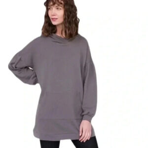 Agnes & Dora Gray Breathable Soft Pullover Puff Sleeves Pullover Hoodie Size L